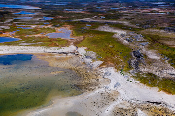 Abstract Tundra Landscape Near Povungnituk Nunavik Quebec Canada