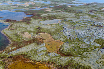 Abstract Tundra Landscape Near Povungnituk Nunavik Quebec Canada