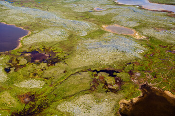 Abstract Tundra Landscape Near Povungnituk Nunavik Quebec Canada