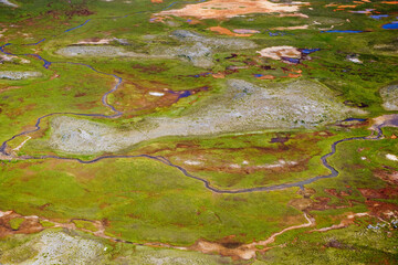 Abstract Tundra Landscape Near Povungnituk Nunavik Quebec Canada