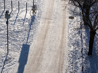 empty road by winter