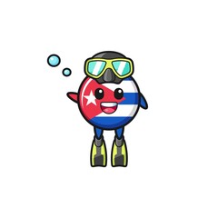 the cuba flag diver cartoon character