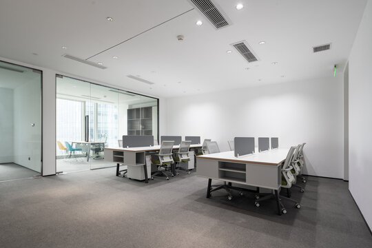 interior of modern open office with simple design