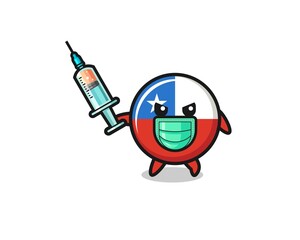 illustration of the chile flag to fight the virus