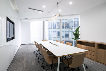 interior of  small meeting room with simplicity decoration - obrazy, fototapety, plakaty