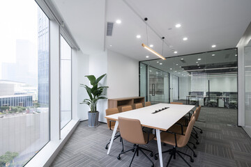 interior of  small meeting room with simplicity decoration - obrazy, fototapety, plakaty