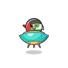 palestine flag cartoon riding a future spaceship