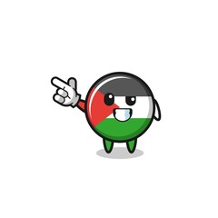 palestine flag mascot pointing top left