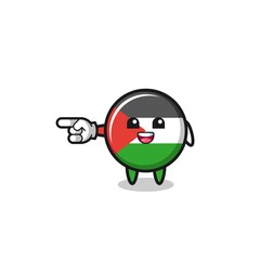 palestine flag cartoon with pointing left gesture