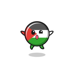 palestine flag character is jumping gesture