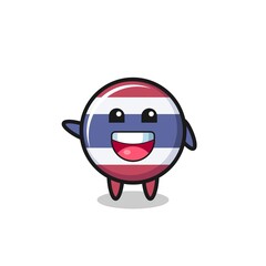 happy thailand flag cute mascot character