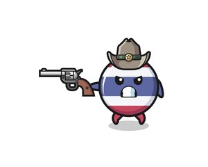 Fototapeta premium the thailand flag cowboy shooting with a gun