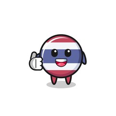thailand flag mascot doing thumbs up gesture