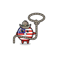 the malaysia flag cowboy with lasso rope