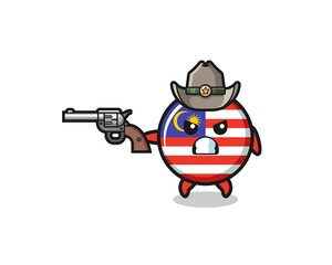 the malaysia flag cowboy shooting with a gun