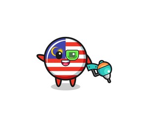 malaysia flag cartoon as future warrior mascot
