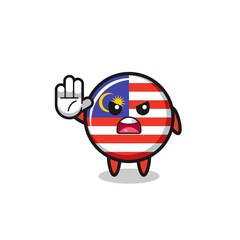malaysia flag character doing stop gesture