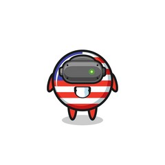 cute malaysia flag using VR headset