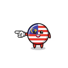 malaysia flag cartoon with pointing left gesture