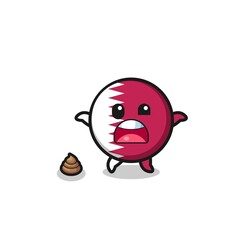 qatar flag earth surprised to meet poop