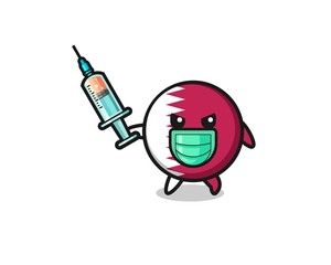 illustration of the qatar flag to fight the virus