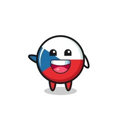 happy czech flag cute mascot character