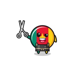 cameroon flag character as barbershop mascot