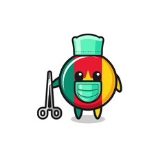 surgeon cameroon flag mascot character
