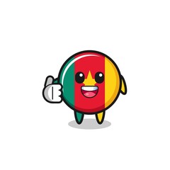 cameroon flag mascot doing thumbs up gesture