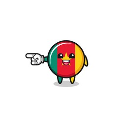cameroon flag cartoon with pointing left gesture