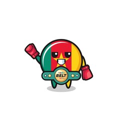 cameroon flag boxer mascot character