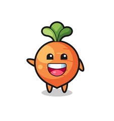 happy carrot cute mascot character