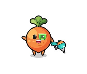 carrot cartoon as future warrior mascot
