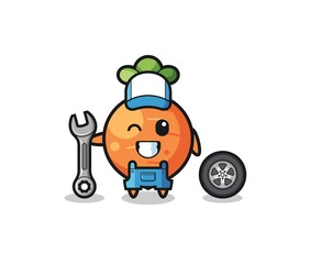 the carrot character as a mechanic mascot