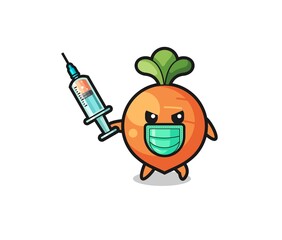 illustration of the carrot to fight the virus