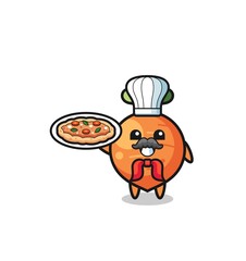 carrot character as Italian chef mascot