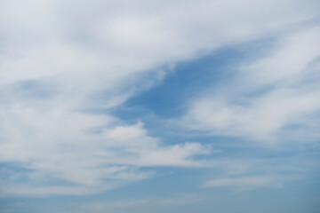 Beautiful clouds during spring time in a Sunny day. Blue sky and white fluffy clouds