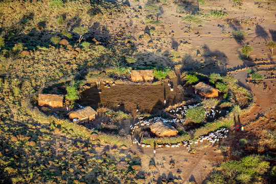 Maasai Enkang Traditional Village Amboseli Park Game Reserve Kenya