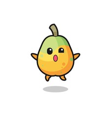 papaya character is jumping gesture