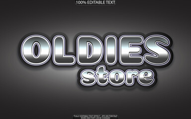 Oldies store text effect editable premium vector