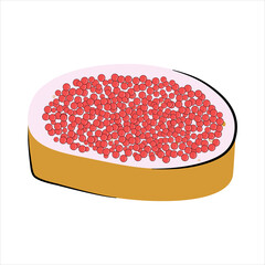 Sandwich with red caviar