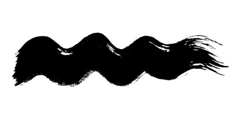 Black wavy grunge brush strokes