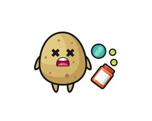 illustration of overdose potato character
