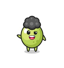 olive character as the afro boy