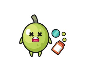 illustration of overdose olive character