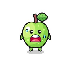 the fatigue cartoon of green apple