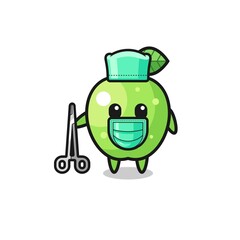 surgeon green apple mascot character