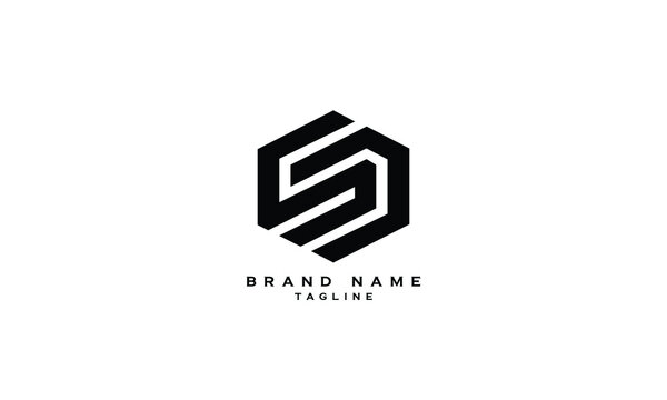 SJ, SD, JS, DS, Abstract initial monogram letter alphabet logo design