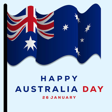 happy Australia day design with flag. vector illustration