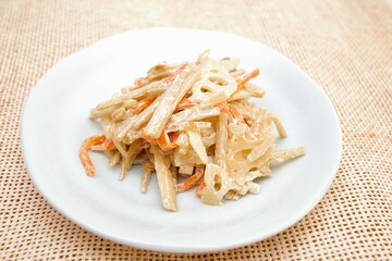 ゴボウと蓮根のマヨネーズ和え